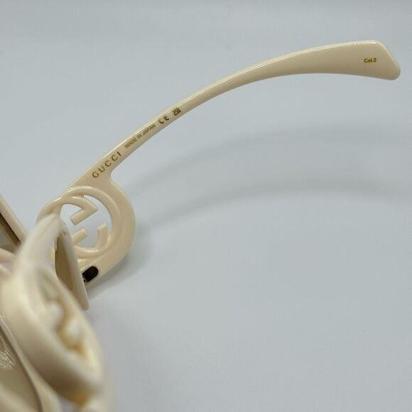 BRAND NEW GUCCI GG1326S 002 Ivory/Brown Women Sunglasses - Picture 9 of 14